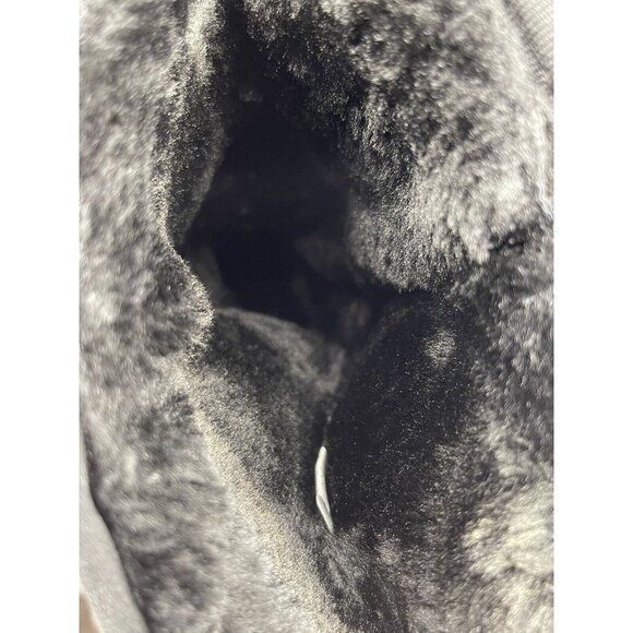 In-N-Out Burger Black W sz 7 Suede Boots Shoes Shearling Red Crystal Palm Trees - Picture 13 of 15